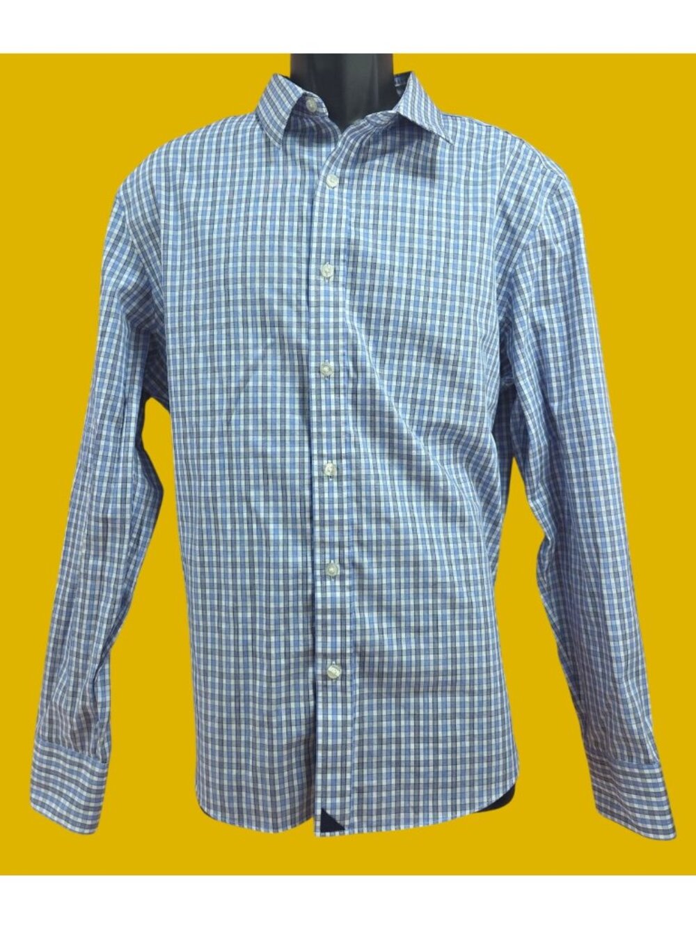 Untuckit Wrinkle-Free Blue Check Button-Down Shirt Large